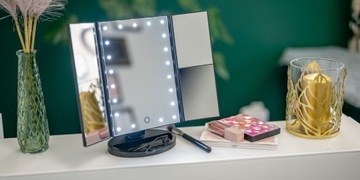 Складное зеркало для макияжа с подсветкой Humanas, увеличительное