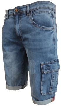 spodenki męskie jeansowe krótkie bojówki jeans W38