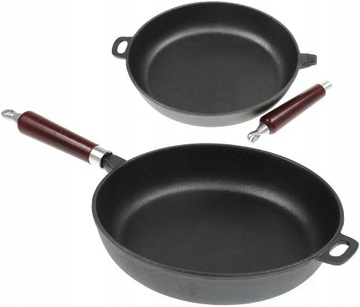 PATELNIA 26 cm Żeliwna Głęboka Ciężka INDUKCJA GAZ