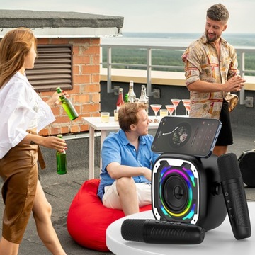 Караоке-микрофон Беспроводной Bluetooth-динамик для детей 2 светодиодных микрофона