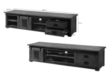 Подставка под телевизор RAILWAY из массива манго LOFT #136