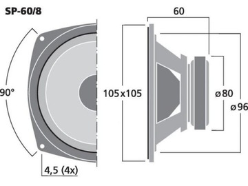 MONACOR SP-60/4 HiFi бас-среднечастотный динамик