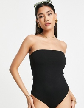 Topshop Czarne body z dekoltem bandeau XS