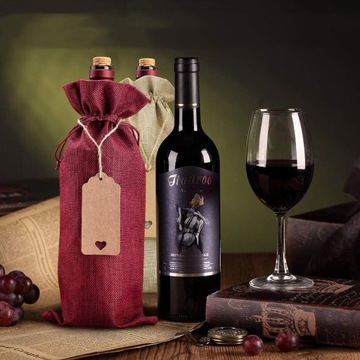 ДЖУТОВЫЕ МЕШКИ ДЛЯ ВИНА ПОДАРОЧНЫЕ СУМКИ ДЛЯ ВИНА С ОТДЕЛКОЙ СУМКИ НА СТРУЯХ