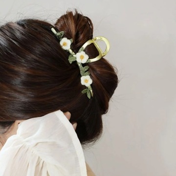 Весенний зажим с цветком лилии для женщин, сладкий винтажный коготь с листьями подсолнечника