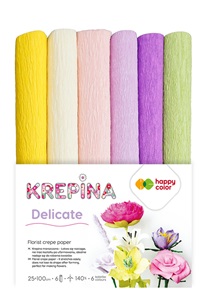 Krepina marszczona 25x100cm- DELICATE MIX 6 kol.