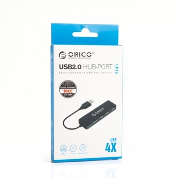 Концентратор USB-A 4 порта USB 2.0 черный ORICO