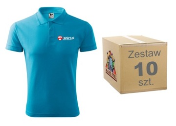POLO koszulka z nadrukiem DTF LOGO - przód - 10 sz