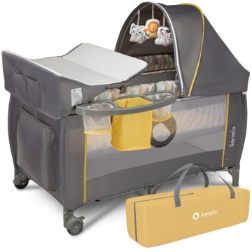 Дорожная кроватка LIONELO SVEN, ВОСПРОИЗВЕДЕНИЕ + МУЗЫКАЛЬНАЯ ШКАТУЛКА