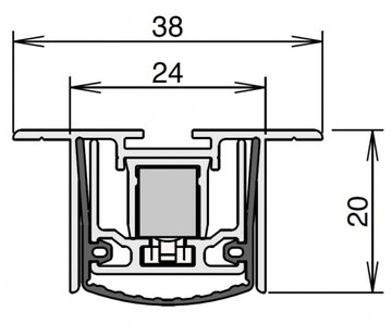 Uszczelka opadająca próg automatyczny 1200mm 24/20