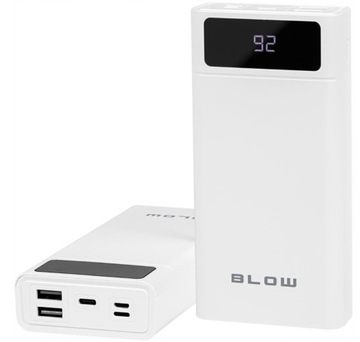 Power Bank 40000 мАч, 2xUSB USB-C, белый, быстрый PD QC