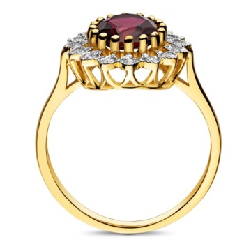 ЗОЛОТОЕ КОЛЬЦО С РУБИНОМ С ЦИРКОНИЕМ 333 R10-24