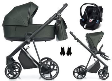 WÓZEK ROAN IVI FOTELIK CYBEX ATON 5 3w1 ADAPTERY FOREST GREEN