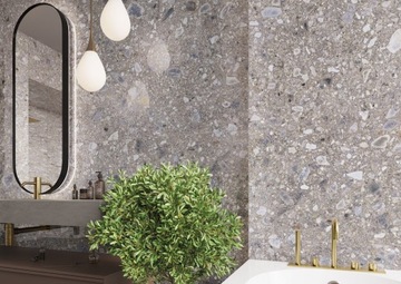 Płytki ścienne łazienkowe 120x120 lastryko Ceppo nuovo silver poler Cerrad