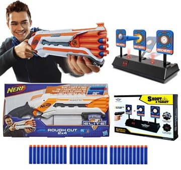 NERF SHOTGUN ROUGH CUT + TARCZA CEL+ 30x STRZAŁKI