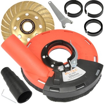 TARCZA DIAMENTOWA DO SZLIFOWANIA BETONU 125MM TURBO + OSŁONA