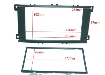 2din Ford Mondeo C IV MK4 маскировочная рамка, черная