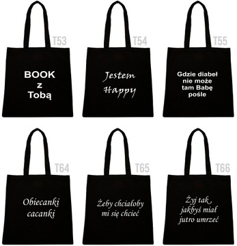 PAKUJ SIĘ ! TORBA Z NAPISEM NADRUK WZÓR T102