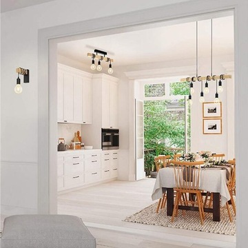 ДЕРЕВЯННЫЙ ПОТОЛОЧНЫЙ ПОДВЕСНОЙ СВЕТИЛЬНИК LOFT LINE BULB 3 APP973-3CP