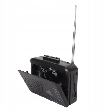 PRZENOŚNY ODTWARZACZ KASETOWY STEREO CZARNY