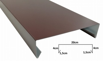 Obróbka attyki ogniomuru 20 cm - 0040 aluminium