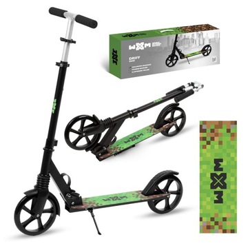 Hulajnoga miejska czarna zielona Minecraft dla dzieci młodzieży koła 20 cm