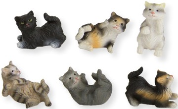 Figurki do Szopki '6 różne koty' - maks. 3,5cm wysokie, do figur 12-14cm