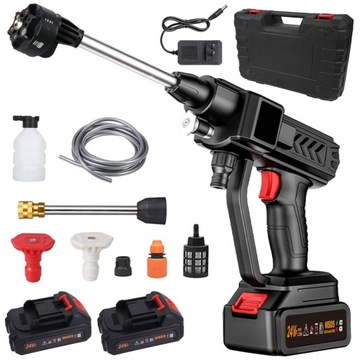MYJKA CIŚNIENIOWA AKUMULATOROWA MOCNA 24V 300W 35 BAR + 2 AKU 18000 mAh