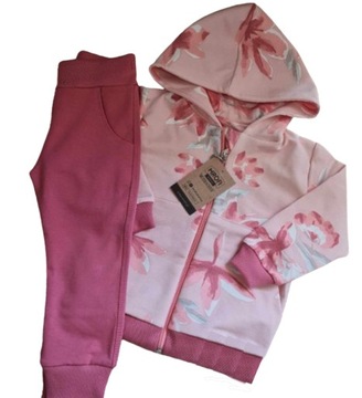 Dres bawełniany dziewczęcy bluza i spodnie dresowe MROFI Magnolia 104