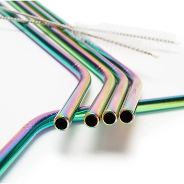 МЕТАЛЛИЧЕСКИЕ СОЛОМИНКИ, НАПИТКИ RAINBOW, 8 шт., 10 элементов.