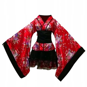 Japońska tradycyjna sukienka pokojówka kimono cosp