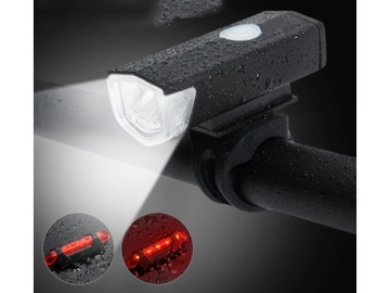 СВЕТОДИОДНАЯ ВЕЛОСИПЕДНАЯ ФАРА ПЕРЕДНЯЯ + ЗАДНЯЯ ВЕЛОСИПЕДНАЯ ОСВЕЩЕНИЕ