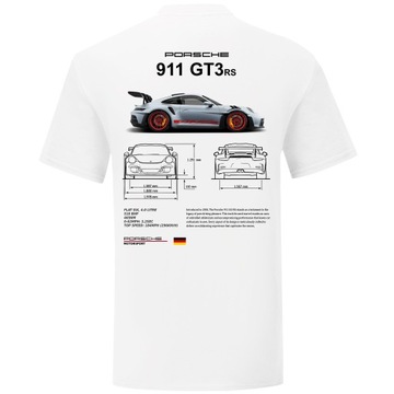 KOSZULKA MĘSKA PORSCHE 911 GT3 RS T-SHRT Z NADRUKIEM PORSHE ROZMIAR M