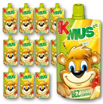 KUBUŚ Mus Owocowy BANAN Jabłko 12 x 100 g