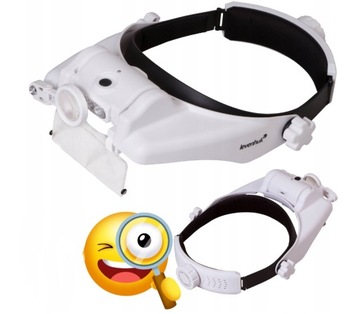 Очки с увеличением 1,5-8х, наголовная лупа DHD 20 со светодиодной подсветкой