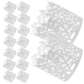 UCHWYT NA PIERŚCIONKI NA SERWETKI ŚLUBNE OPASKI DEKORACYJNE KWIATOWE