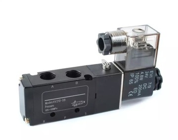 Elektrozawór pneumatyczny 5/2 1/4 cewka 24V DC do siłowników pneumatycznych