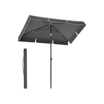 PARASOL OGRODOWY PLAŻOWY SZARY UPF50+ 230x150x245