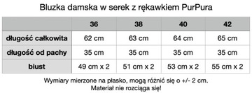 Bluzka damska wizytowa w serek z rękawkiem PurPura pastelowe kwiaty 38