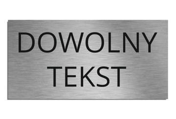 Tabliczka Dowolny tekst napis srebrna 10x20cm