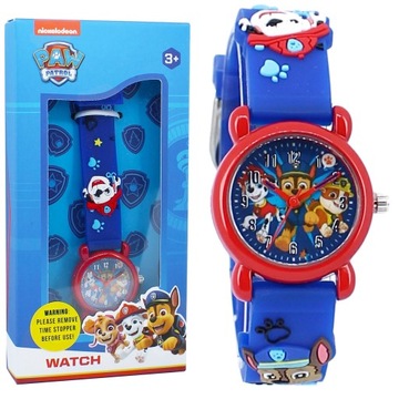 Zegarek Psi Patrol Chase Marshall Czerwony Wskazówki PAW PATROL dla chłopca