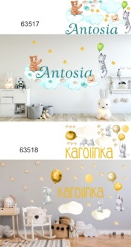 Детские наклейки на стену, наклейка с именем ребенка
