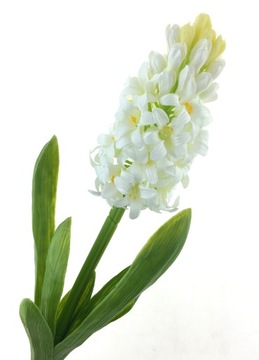БЕЛЫЙ ГИАЦИНТ РЕЗИНОВЫЙ ЛИСТЬЯ 39 см как натуральный ПРЕМИУМ