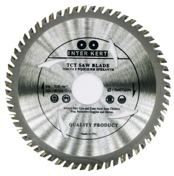 TARCZA WIDIOWA DO DREWNA widia 115mm x 22,2x 60T