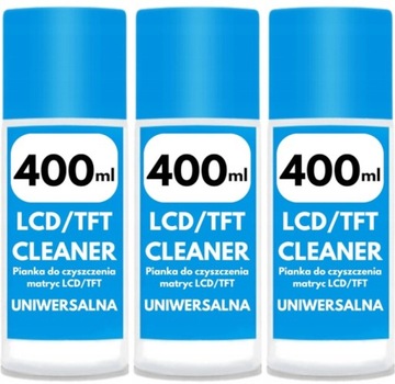 3X 400ML PIANKA PŁYN W SPRAYU DO MYCIA WYŚWIETLACZY MONITORA EKRANU LCD LED