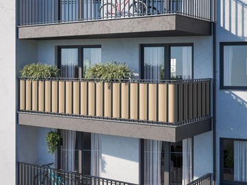 OSŁONA BALKONOWA NA BALKON 0,9X3M MATA BEŻOWA NA TARAS PŁOT UV 99% + GRATIS