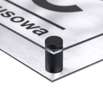 TABLICZKA Z NUMEREM DOMU | ADRESOWA | PLEKSA i ALUMINIUM + DYSTANSE i KOŁKI