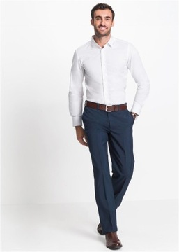 SLIM FIT MĘSKA 39/40 1H4F20 BONPRIX KOSZULA BIAŁA