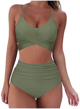 DWUCZĘŚCIOWY STRÓJ KĄPIELOWY BIKINI WYSOKI STAN M