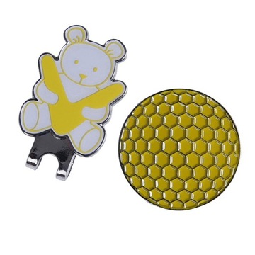 Unique Golf Cap Clip with Golf Ball Marker for Multiple Decoration Yellow